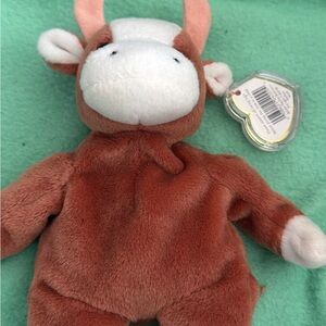 Ty Brown and White Stuffed Cow